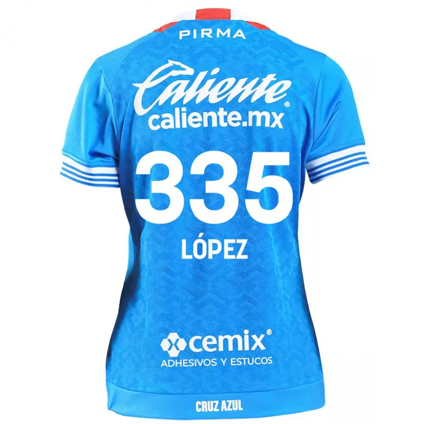 Danxen Femme Maillot Alfredo López #335 Bleu Ciel Tenues Domicile 2024/25 T-Shirt