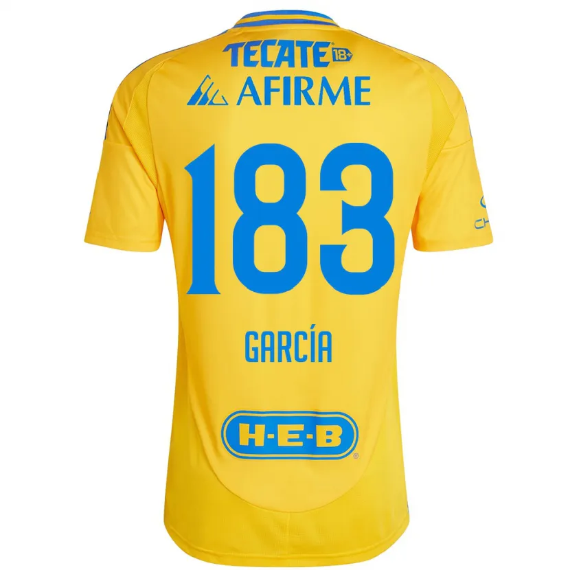Danxen Femme Maillot Zahir García #183 Or Jaune Tenues Domicile 2024/25 T-Shirt