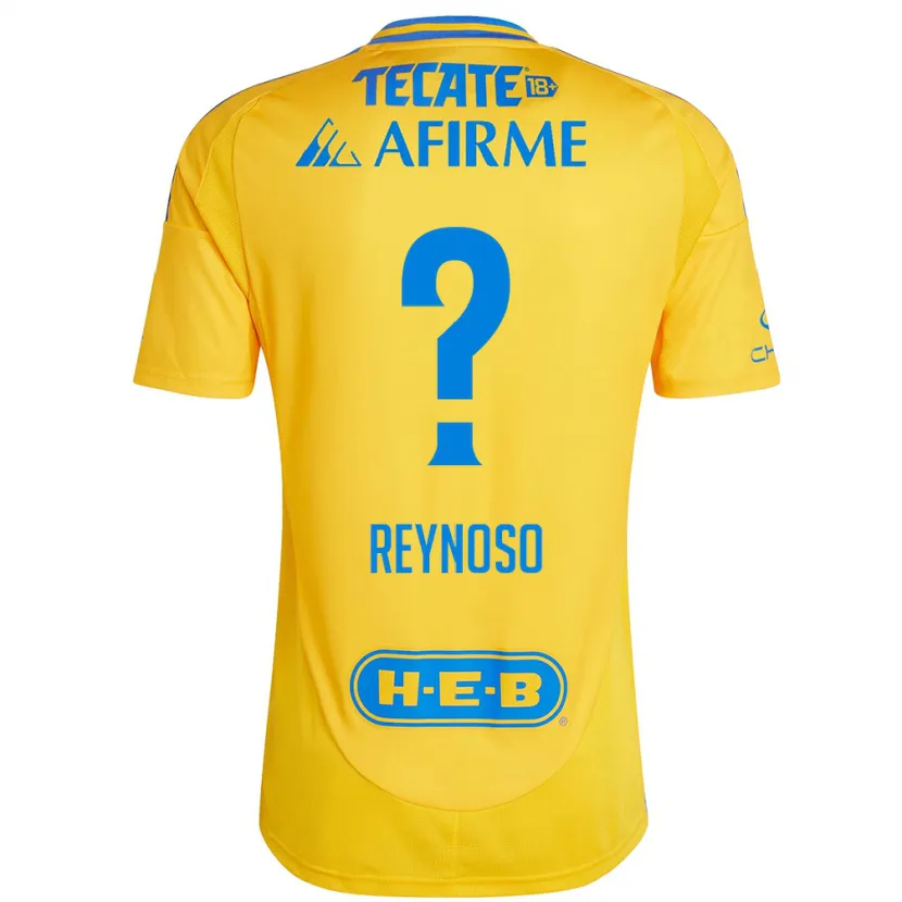 Danxen Femme Maillot Omar Reynoso #0 Or Jaune Tenues Domicile 2024/25 T-Shirt