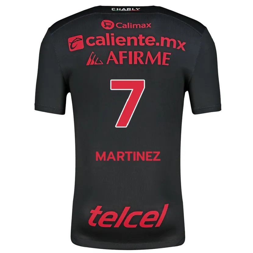 Danxen Femme Maillot Alejandro Martínez #7 Noir Rouge Tenues Domicile 2024/25 T-Shirt