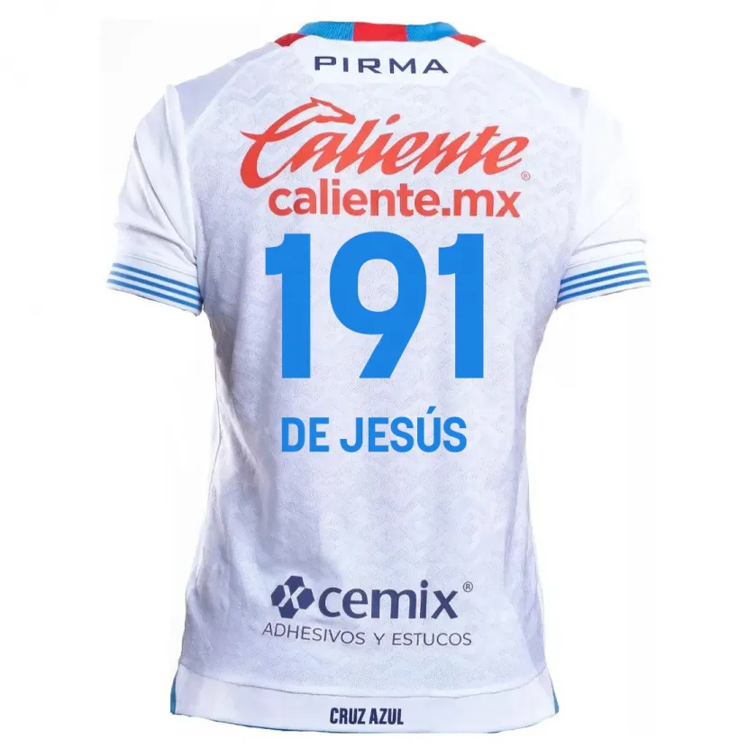 Danxen Femme Maillot Luis De Jesús #191 Blanc Bleu Tenues Extérieur 2024/25 T-Shirt