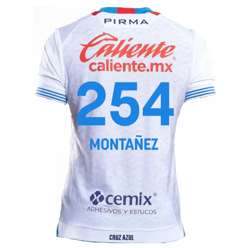 Danxen Femme Maillot Humberto Montañez #254 Blanc Bleu Tenues Extérieur 2024/25 T-Shirt