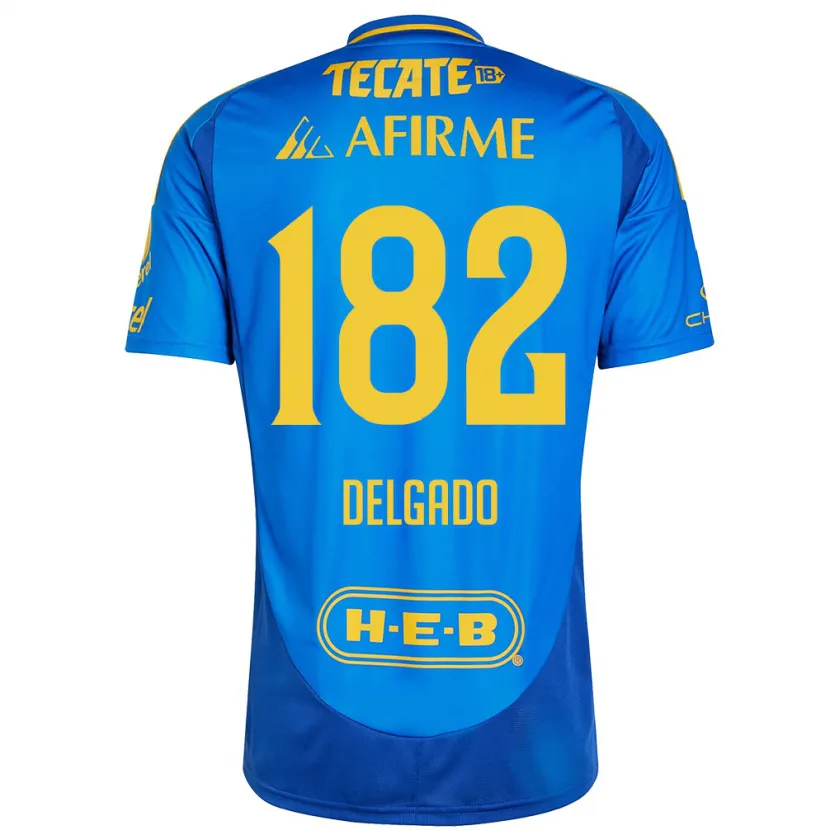 Danxen Femme Maillot Arturo Delgado #182 Bleu Jaune Tenues Extérieur 2024/25 T-Shirt