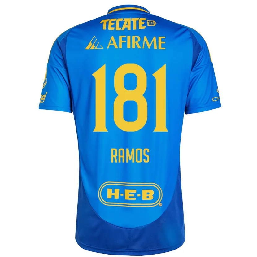 Danxen Femme Maillot Anthony Ramos #181 Bleu Jaune Tenues Extérieur 2024/25 T-Shirt