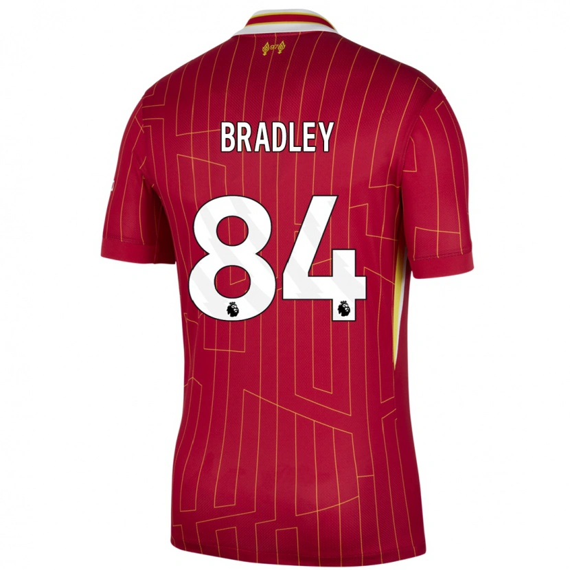 Danxen Enfant Maillot Conor Bradley #84 Rouge Jaune Blanc Tenues Domicile 2024/25 T-Shirt
