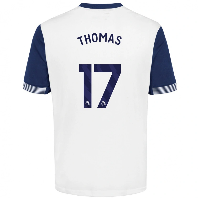 Danxen Enfant Maillot Martha Thomas #17 Blanc Bleu Tenues Domicile 2024/25 T-Shirt