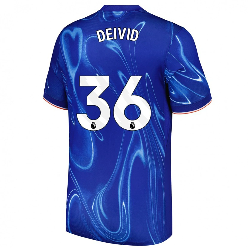 Danxen Enfant Maillot Deivid Washington #36 Bleu Blanc Tenues Domicile 2024/25 T-Shirt