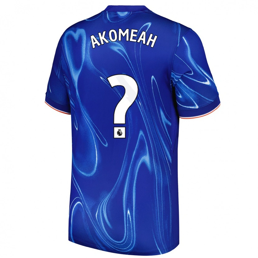 Danxen Enfant Maillot Travis Akomeah #0 Bleu Blanc Tenues Domicile 2024/25 T-Shirt