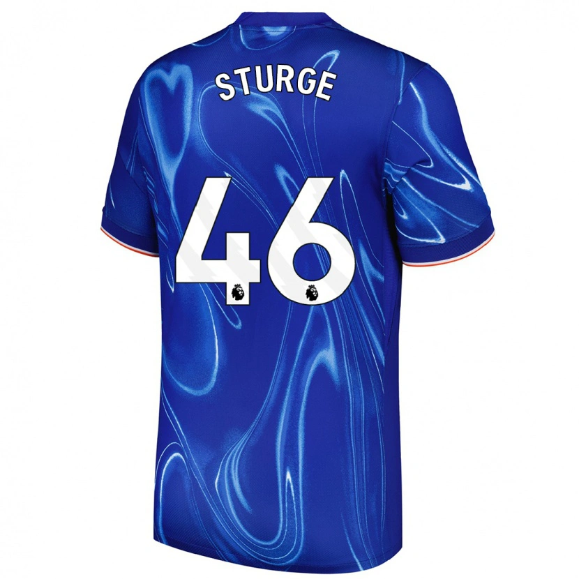 Danxen Enfant Maillot Zak Sturge #46 Bleu Blanc Tenues Domicile 2024/25 T-Shirt