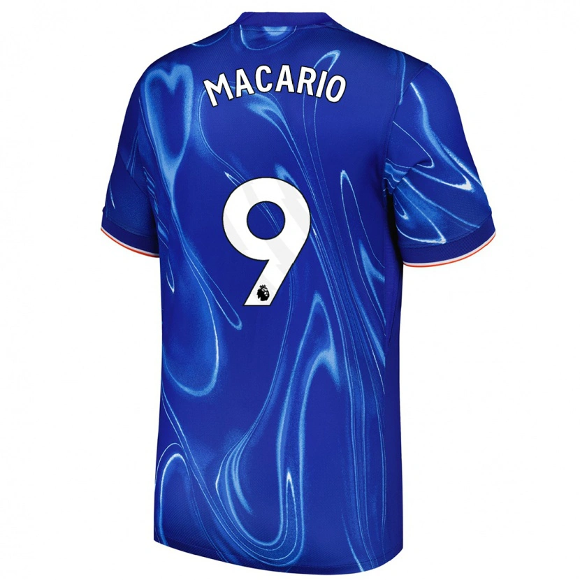 Danxen Enfant Maillot Catarina Macario #9 Bleu Blanc Tenues Domicile 2024/25 T-Shirt