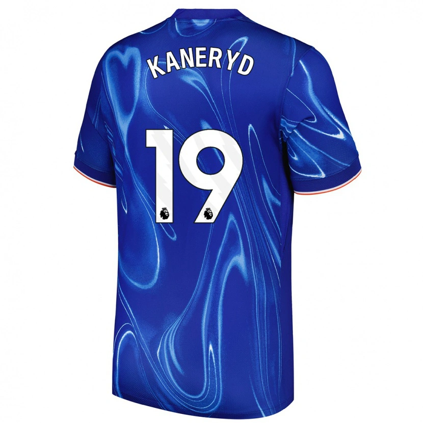 Danxen Enfant Maillot Johanna Rytting Kaneryd #19 Bleu Blanc Tenues Domicile 2024/25 T-Shirt