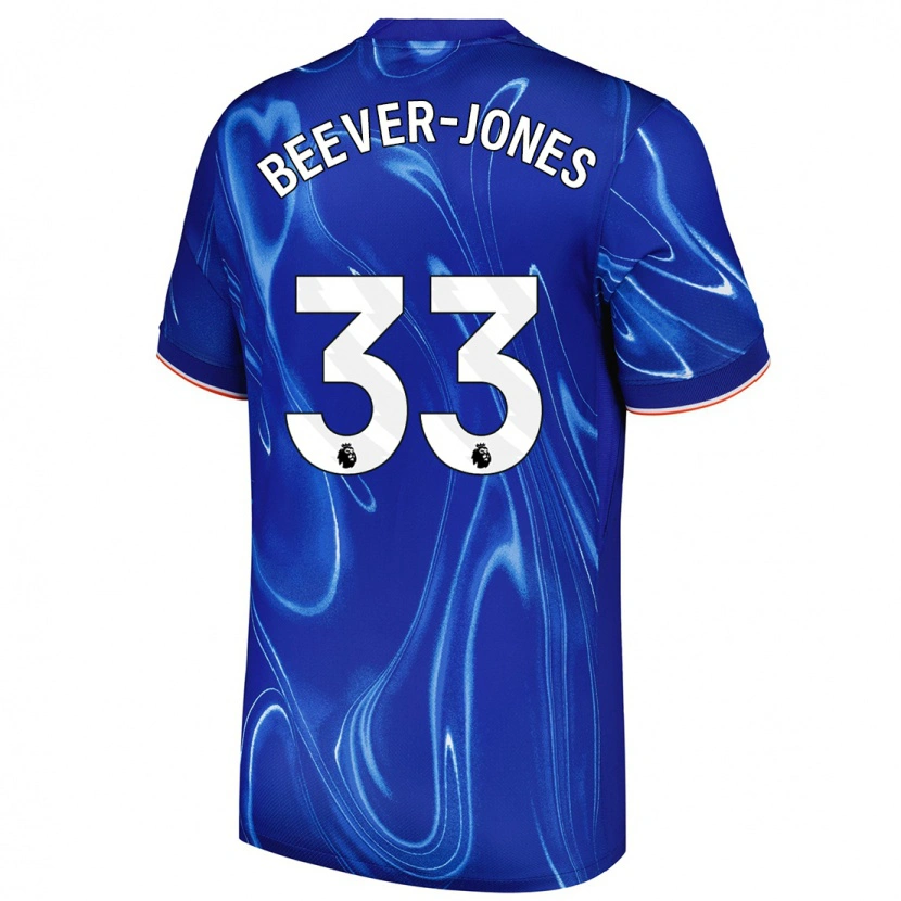 Danxen Enfant Maillot Aggie Beever-Jones #33 Bleu Blanc Tenues Domicile 2024/25 T-Shirt