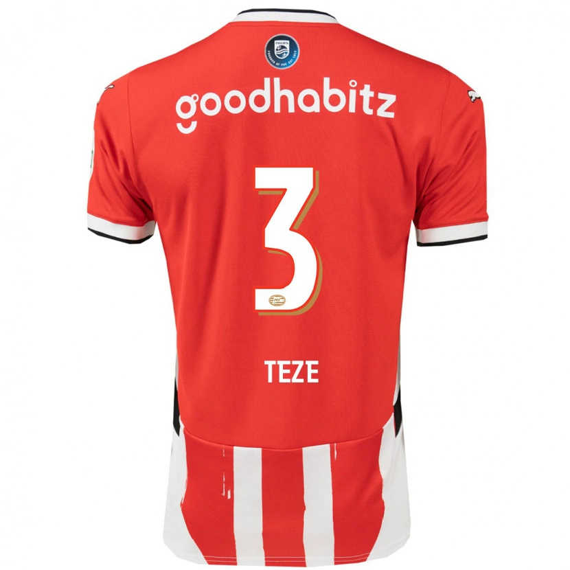 Danxen Enfant Maillot Jordan Teze #3 Rouge Blanc Tenues Domicile 2024/25 T-Shirt