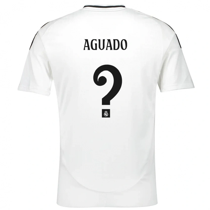 Danxen Enfant Maillot Diego Aguado #0 Blanc Tenues Domicile 2024/25 T-Shirt