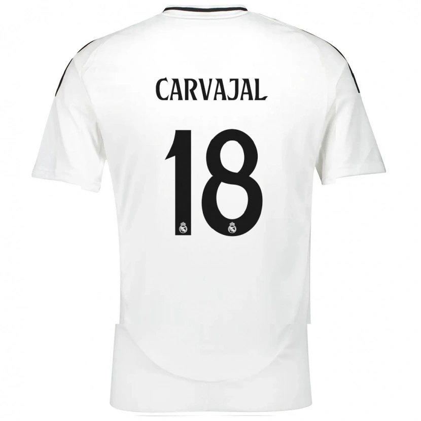 Danxen Enfant Maillot Ángel Carvajal #18 Blanc Tenues Domicile 2024/25 T-Shirt