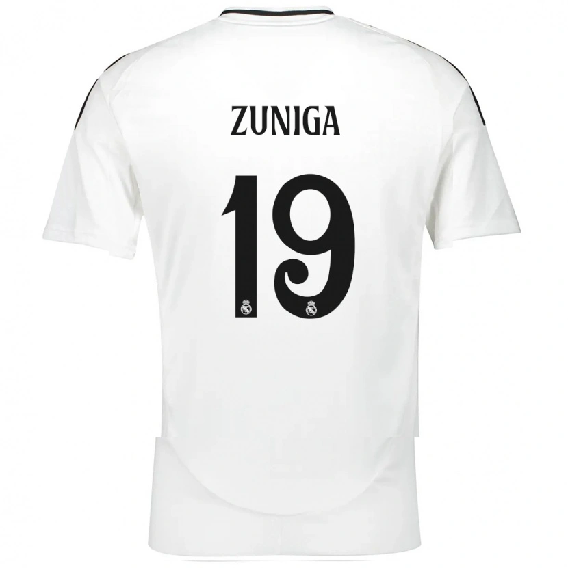 Danxen Enfant Maillot Loren Zúñiga #19 Blanc Tenues Domicile 2024/25 T-Shirt