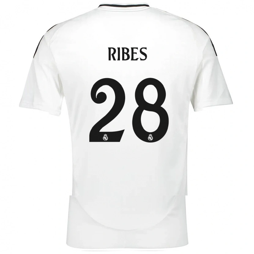 Danxen Enfant Maillot Kike Ribes #28 Blanc Tenues Domicile 2024/25 T-Shirt