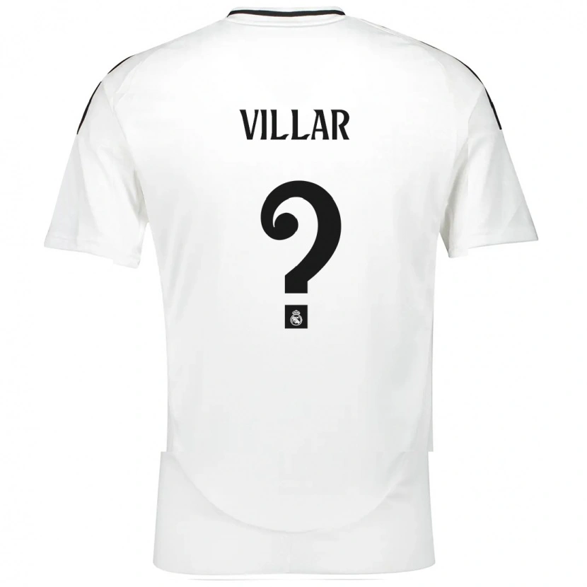 Danxen Enfant Maillot Javi Villar #0 Blanc Tenues Domicile 2024/25 T-Shirt