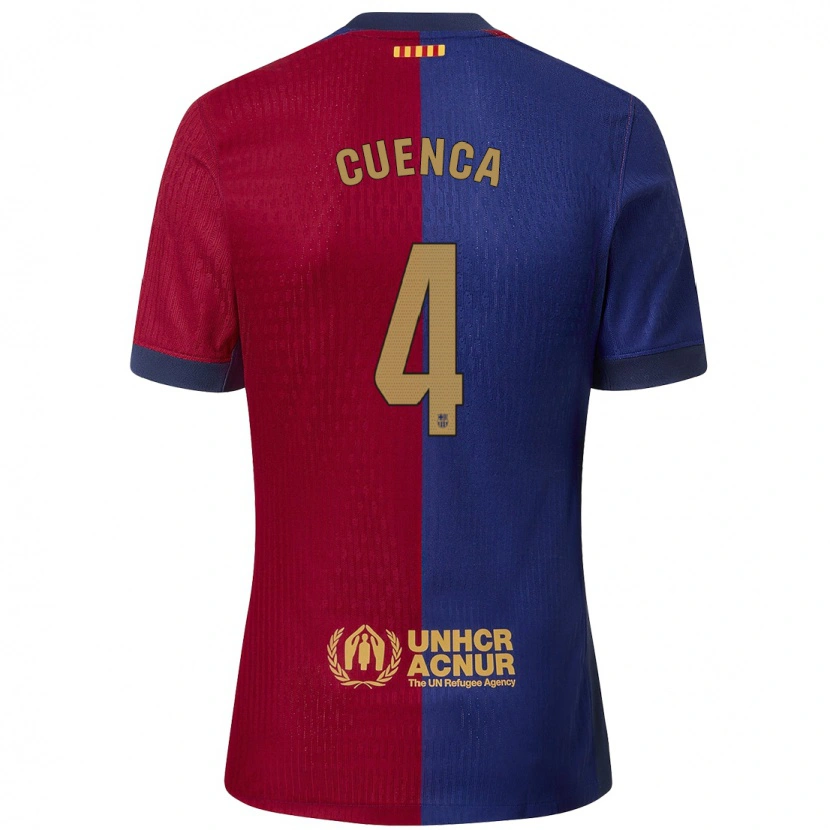Danxen Enfant Maillot Andrés Cuenca #4 Bleu Rouge Tenues Domicile 2024/25 T-Shirt