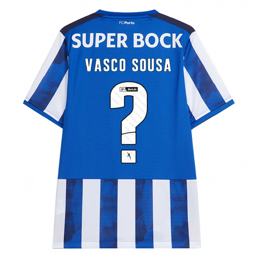 Danxen Enfant Maillot Vasco Sousa #0 Bleu Blanc Tenues Domicile 2024/25 T-Shirt