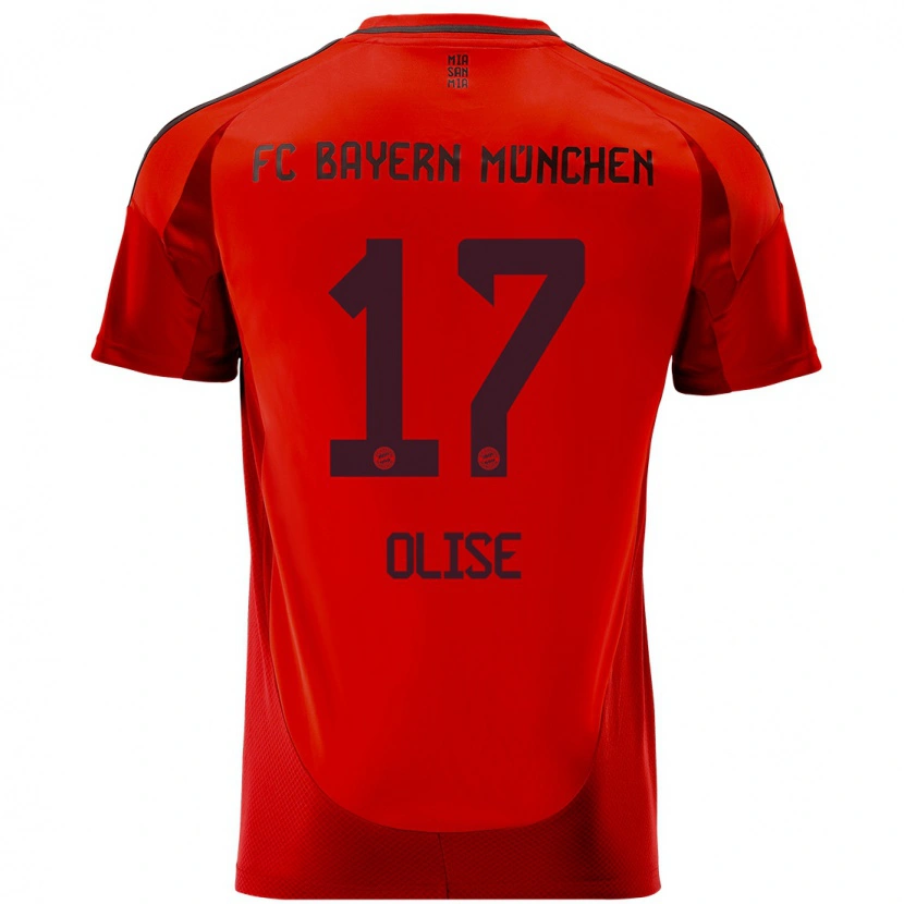 Danxen Enfant Maillot Michael Olise #17 Rouge Tenues Domicile 2024/25 T-Shirt