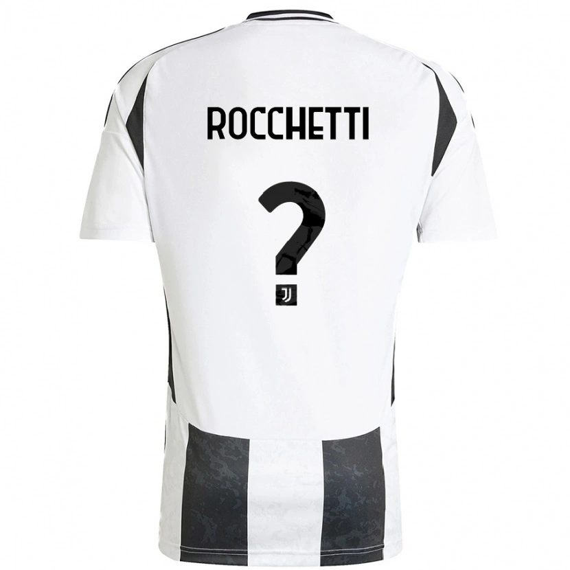 Danxen Enfant Maillot Edoardo Rocchetti #0 Blanc Noir Tenues Domicile 2024/25 T-Shirt