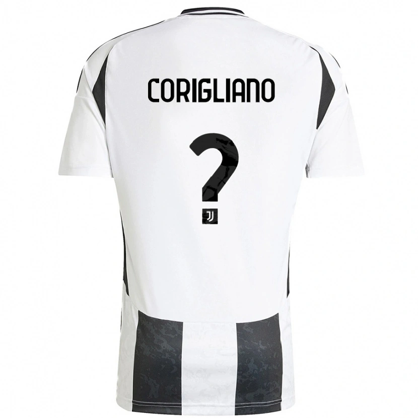 Danxen Enfant Maillot Thomas Corigliano #0 Blanc Noir Tenues Domicile 2024/25 T-Shirt