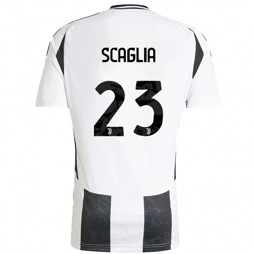 Danxen Enfant Maillot Filippo Scaglia #23 Blanc Noir Tenues Domicile 2024/25 T-Shirt