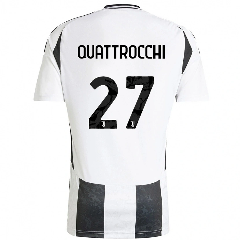 Danxen Enfant Maillot Juan Ignacio Quattrocchi #27 Blanc Noir Tenues Domicile 2024/25 T-Shirt