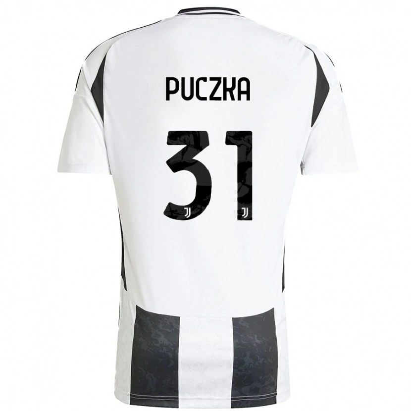 Danxen Enfant Maillot David Puczka #31 Blanc Noir Tenues Domicile 2024/25 T-Shirt