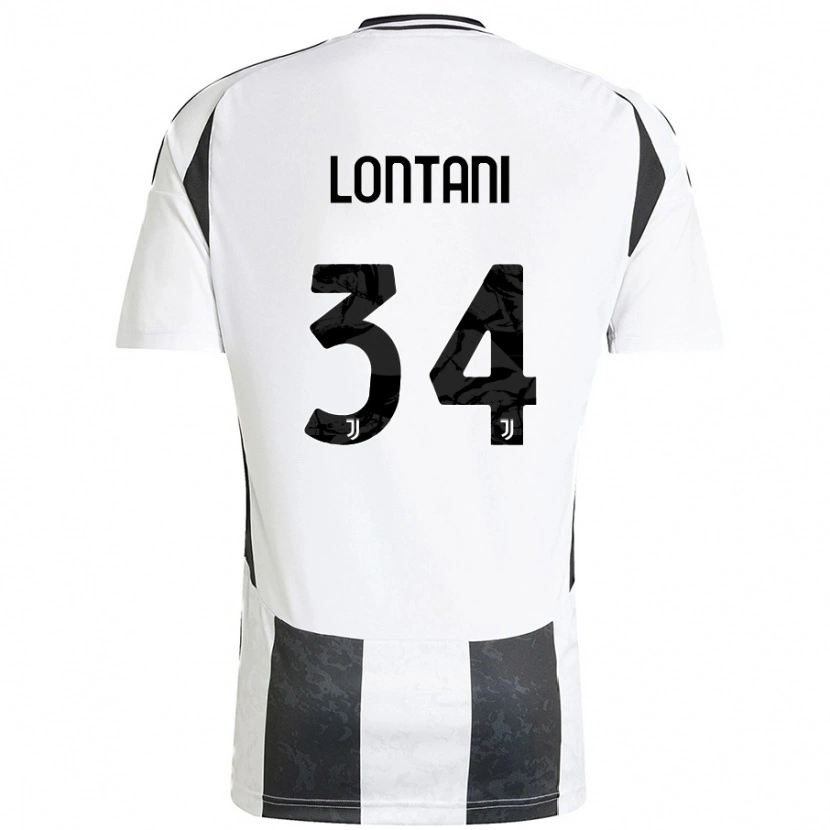 Danxen Enfant Maillot Matteo Lontani #34 Blanc Noir Tenues Domicile 2024/25 T-Shirt
