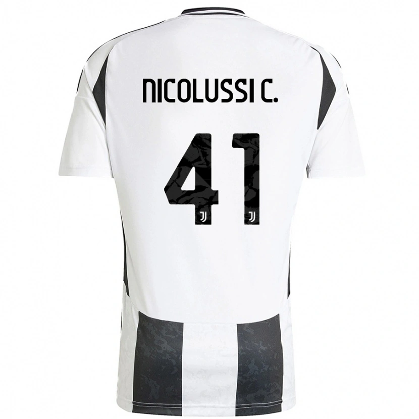Danxen Enfant Maillot Hans Nicolussi Caviglia #41 Blanc Noir Tenues Domicile 2024/25 T-Shirt