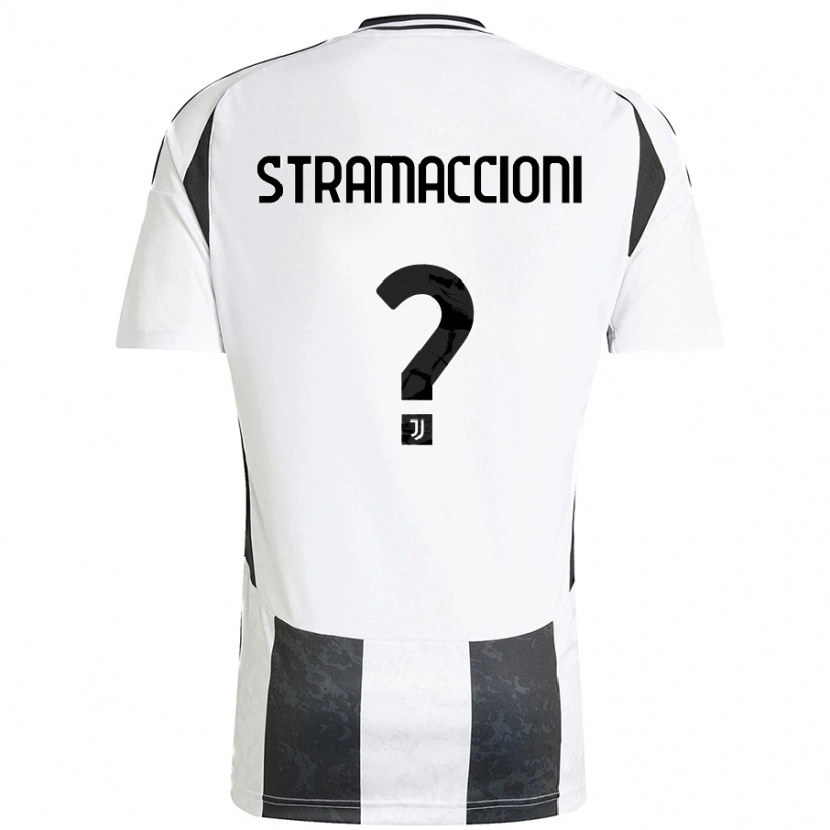 Danxen Enfant Maillot Diego Stramaccioni #0 Blanc Noir Tenues Domicile 2024/25 T-Shirt
