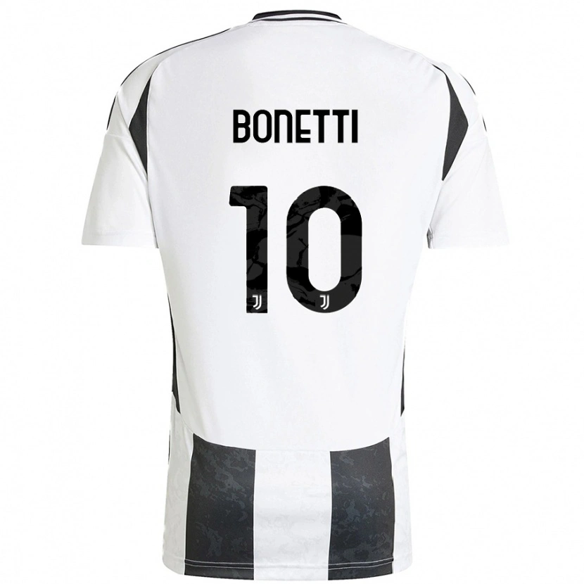 Danxen Enfant Maillot Andrea Bonetti #10 Blanc Noir Tenues Domicile 2024/25 T-Shirt