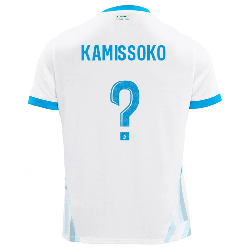 Danxen Enfant Maillot Nouhoum Kamissoko #0 Blanc Bleu Ciel Tenues Domicile 2024/25 T-Shirt