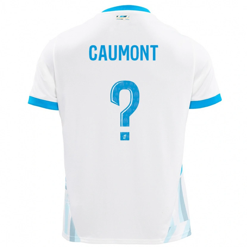 Danxen Enfant Maillot Enzo Caumont #0 Blanc Bleu Ciel Tenues Domicile 2024/25 T-Shirt