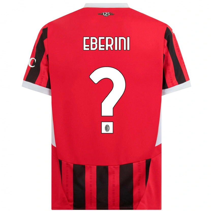 Danxen Enfant Maillot Daniele Eberini #0 Rouge Noir Tenues Domicile 2024/25 T-Shirt