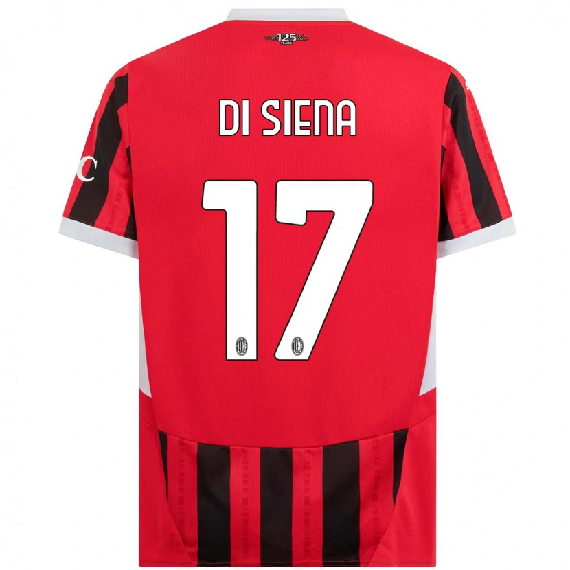 Danxen Enfant Maillot Andrea Di Siena #17 Rouge Noir Tenues Domicile 2024/25 T-Shirt