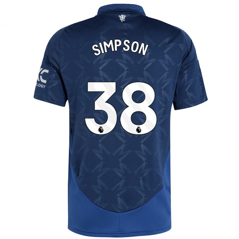Danxen Enfant Maillot Jess Simpson #38 Indigo Tenues Extérieur 2024/25 T-Shirt