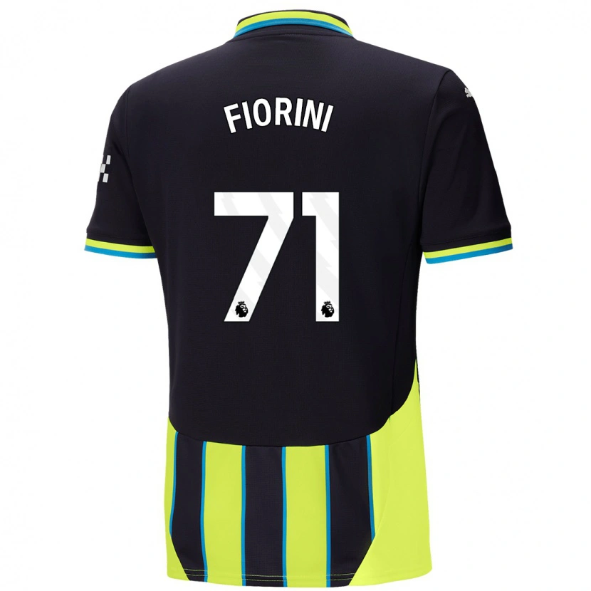Danxen Enfant Maillot Lewis Fiorini #71 Bleu Jaune Tenues Extérieur 2024/25 T-Shirt