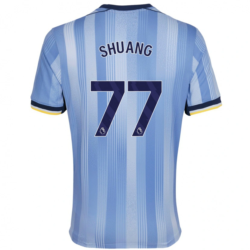 Danxen Enfant Maillot Wang Shuang #77 Bleu Clair Tenues Extérieur 2024/25 T-Shirt