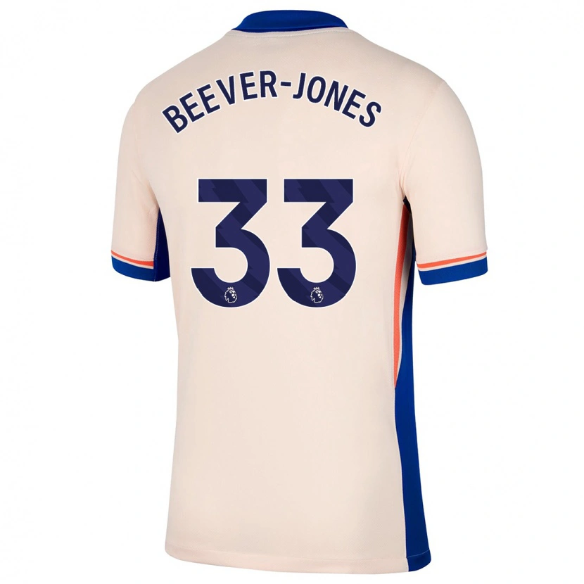 Danxen Enfant Maillot Aggie Beever-Jones #33 Beige Clair Tenues Extérieur 2024/25 T-Shirt