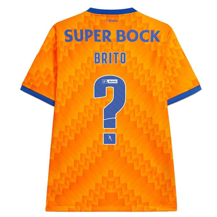 Danxen Enfant Maillot João Brito #0 Orange Tenues Extérieur 2024/25 T-Shirt