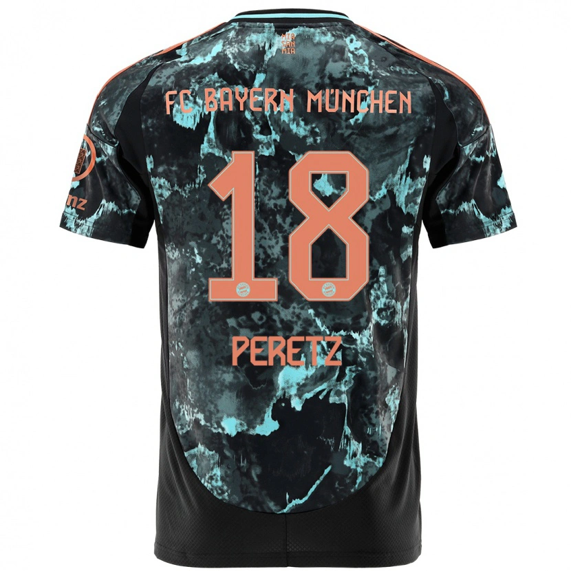 Danxen Enfant Maillot Daniel Peretz #18 Noir Tenues Extérieur 2024/25 T-Shirt