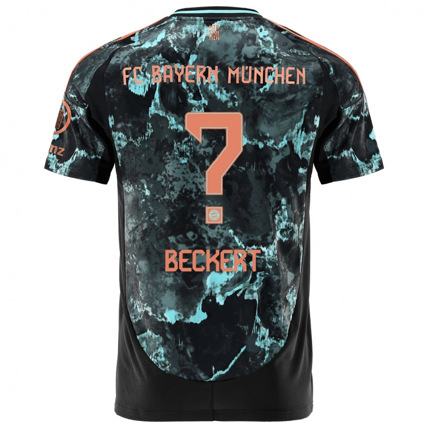 Danxen Enfant Maillot Valentin Beckert #0 Noir Tenues Extérieur 2024/25 T-Shirt