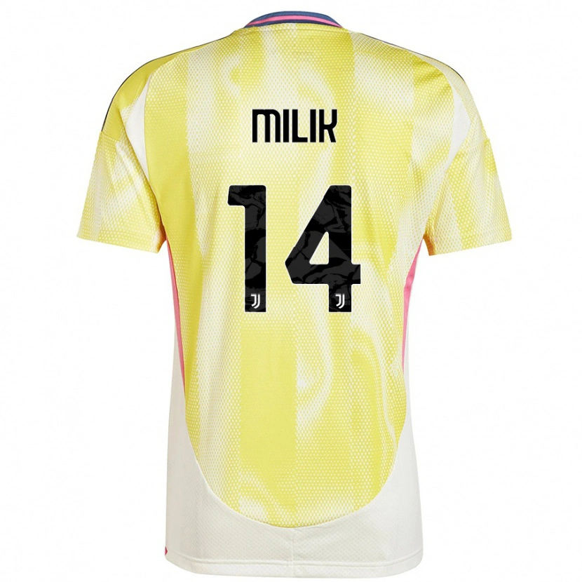 Danxen Enfant Maillot Arkadiusz Milik #14 Jaune Solaire Tenues Extérieur 2024/25 T-Shirt