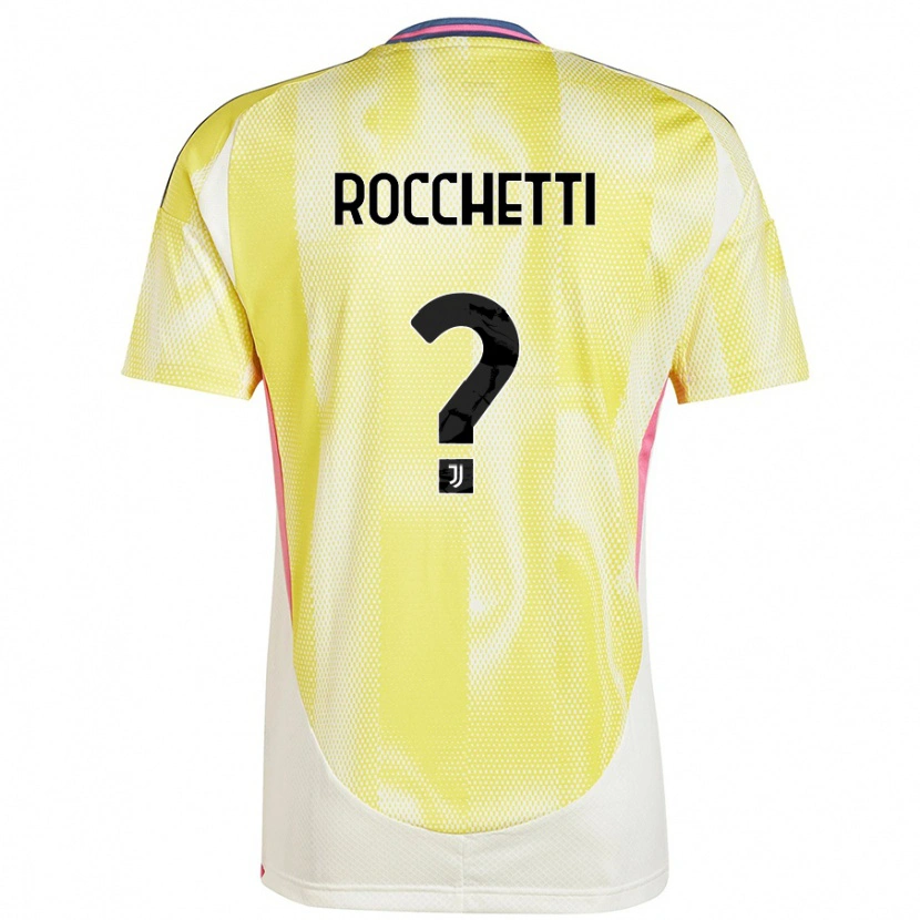 Danxen Enfant Maillot Edoardo Rocchetti #0 Jaune Solaire Tenues Extérieur 2024/25 T-Shirt