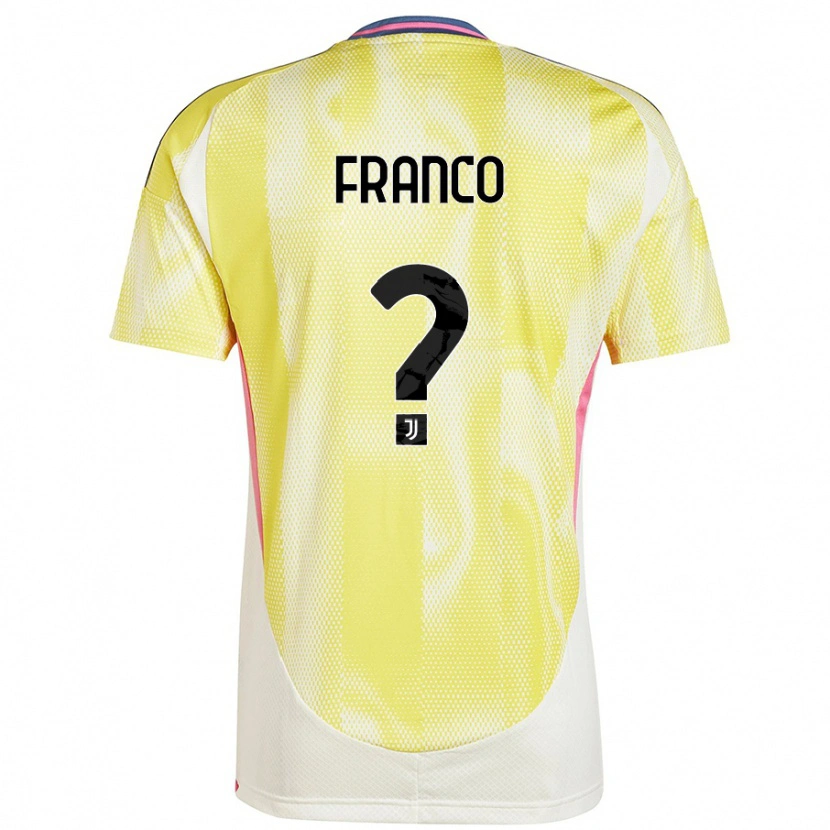 Danxen Enfant Maillot Christian Franco #0 Jaune Solaire Tenues Extérieur 2024/25 T-Shirt
