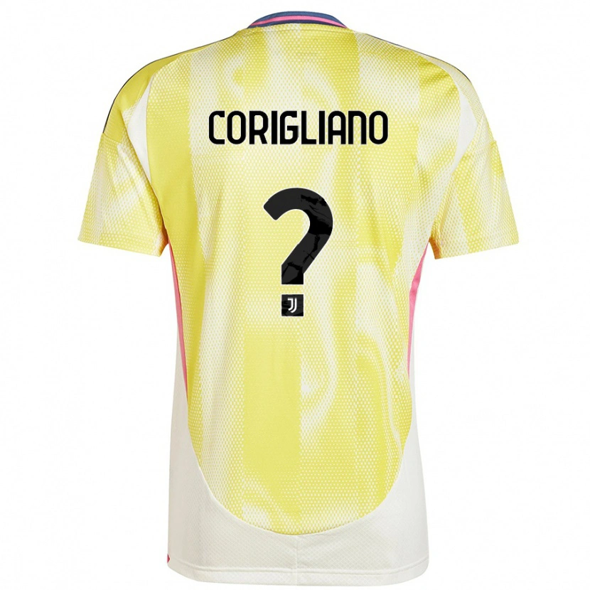 Danxen Enfant Maillot Thomas Corigliano #0 Jaune Solaire Tenues Extérieur 2024/25 T-Shirt