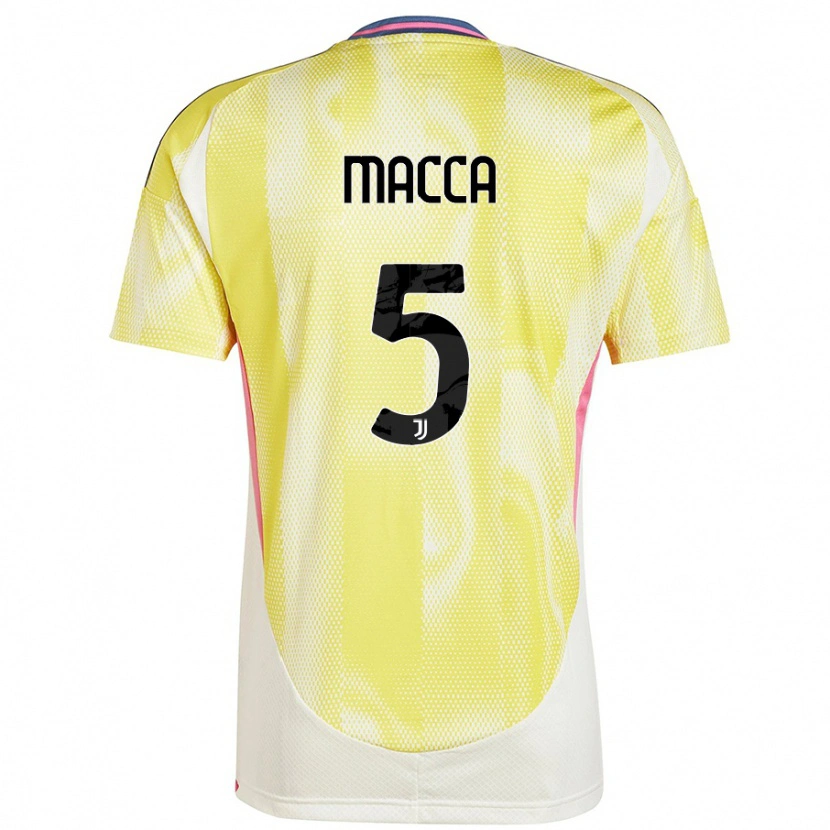 Danxen Enfant Maillot Federico Macca #5 Jaune Solaire Tenues Extérieur 2024/25 T-Shirt
